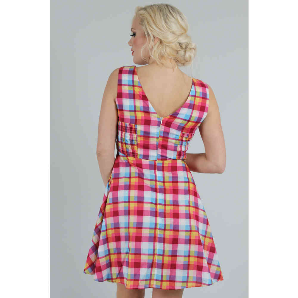 Voodoo Vixen - Chiquita Checked Korte jurk - Multicolours